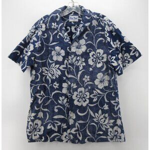 VINTAGE Kai Nani Shirt Medium Hawaiian Floral Camp Reverse Print 80s